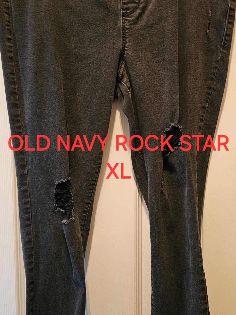 Old Navy Black Distressed Rock Star Jeggings